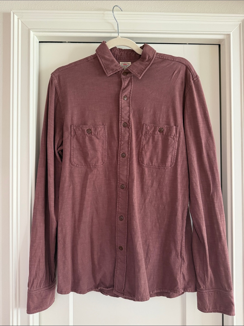 Faherty Men’s Organic Cotton Button Down Shirt Burgundy Size Medium